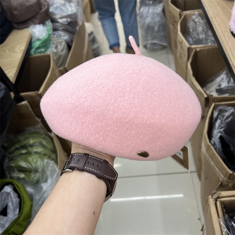 

Ins Facebook шикарная зимняя классическая шерстяная беретная шапка с температурным режимом для мужчин и женщин, шляпа художника для отдыха head size 57cm