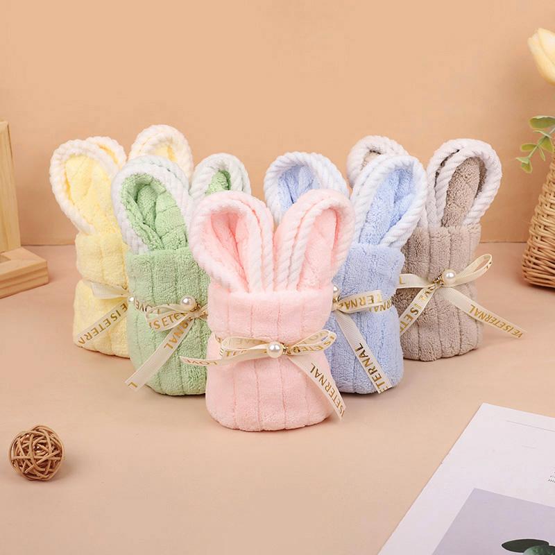 5Pcs Rabbit Towel Set Easter Gift Home Kitchen Bathroom Decor Supplies Wedding Baby Shower Kids Birthday Party Favors Guest Gift