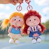 Fluffy Curly Hair Freckled Plush Doll Keychain Cute Fuzzy Pendant Toy Accessory