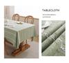 Sage Green Tablecloth Embroidery Rectangle Wedding Decoration For Kitchen Party Wedding Outdoor Farmhouse Soft Table Cover