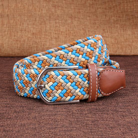 Fashion Woven Braided Fabric Comfort Stretch Casual Dress Belt for Men Women