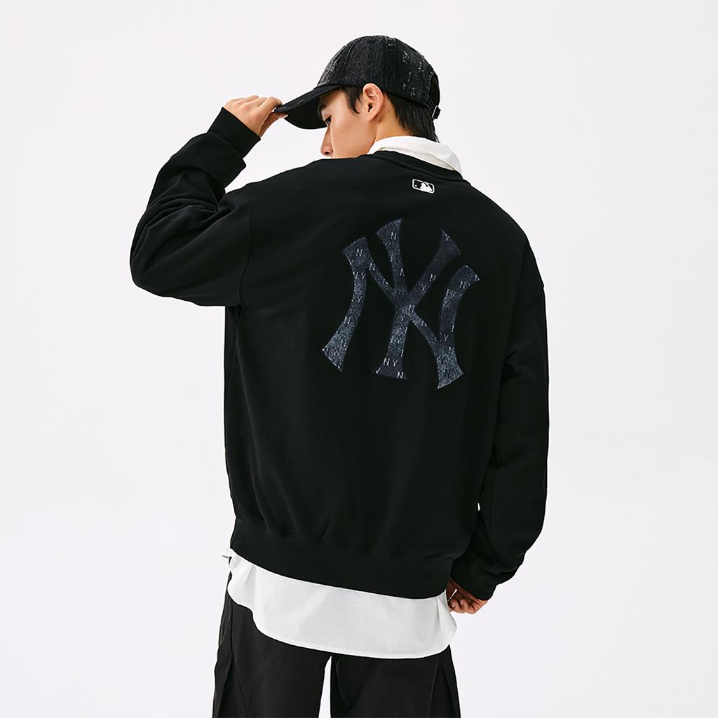 New MLB MONOGRAM Collection New York Yankees FW25 Sweatshirt Unisex Black 3AMTM0654-50BKS