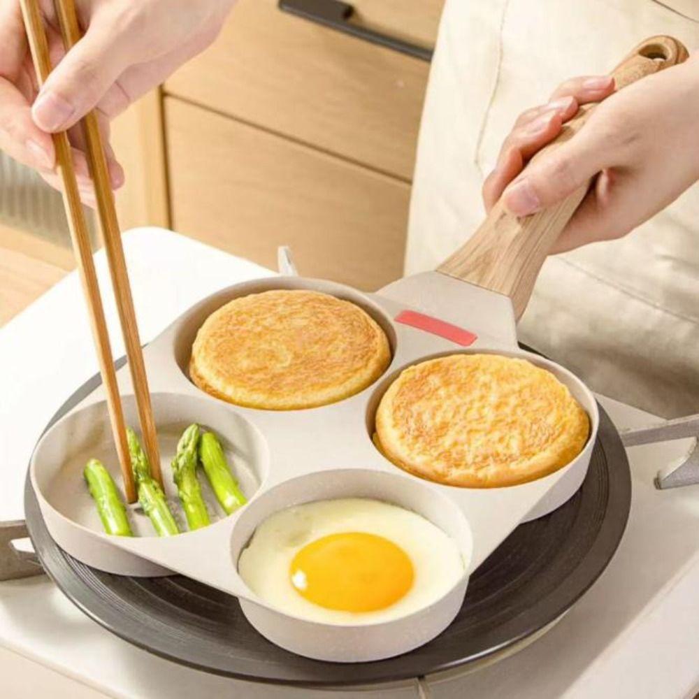 Non-stick Egg Pancake Pan Rapid Heating Fried Egg Pan Cookware Four-hole Frying Pan  Kitchen