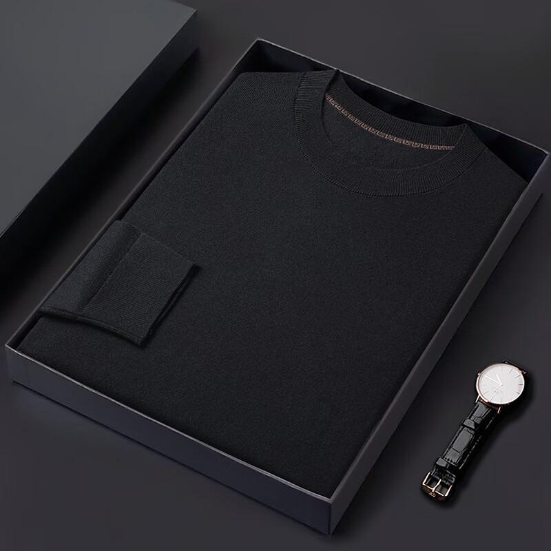 

Dibenze Men s Wool Blend Loose Fit Round Neck Sweater 2XL