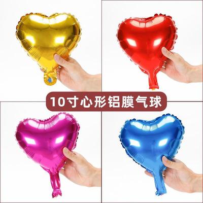 10-Inch Heart-Shaped Aluminum Film Balloon, Decorative Celebration Peach Heart Aluminum Foil Arrangement Balloon