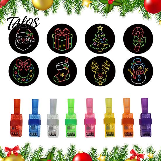 Snowman Reindeer Finger Lamps 24Pcs Christmas Projector Rings, LED Light‑Up Lights, Projection Rings for Kids Xmas Party Favors, Adjustable Stocking