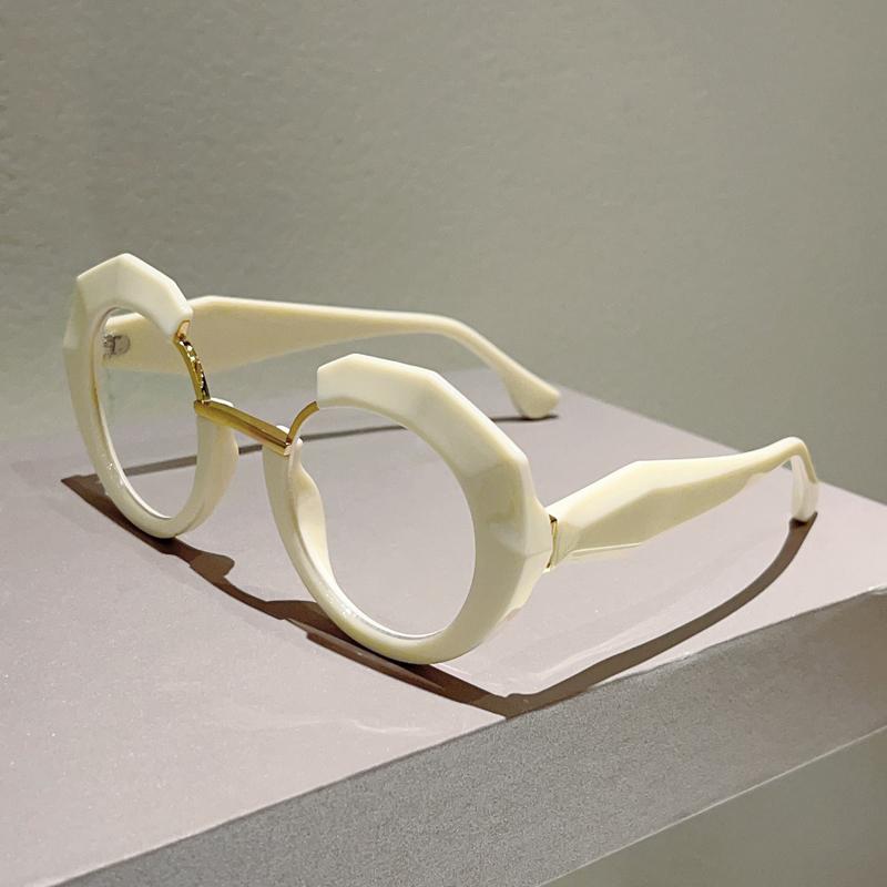 Oversized Irregular Glasses Women  New Fashion Blue Light Blocking Optical Frames Trendy Brand Design Decor Eyewear