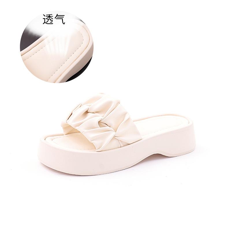 

Flat-bottomed comfortable slippers women s 2025 summer new fashion cool slippers girls beach small fragrant half 40 бежевий