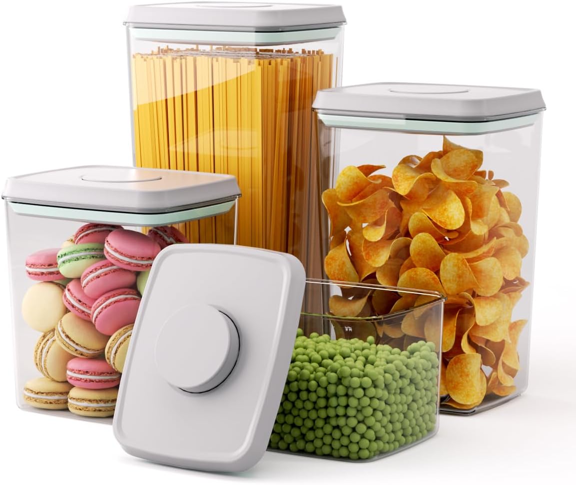 BPA Free Storage Boxes & Bins Moisture-proof Kitchen Storage Stackable Food Storage Container with Lids 1-2L чистый