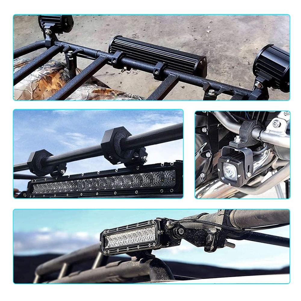 Largoods Motorcycle Stay, Fog Lamp, No Drilling Required, Easy Installation, Light Bar, Work Light,