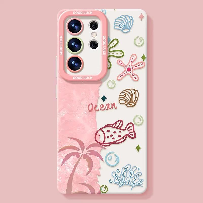 Underwater World Mobile Phone Case Is Suitable for Samsung Galaxy S26 Summer S25ultra Lanyard S24 + Fresh S23 Set