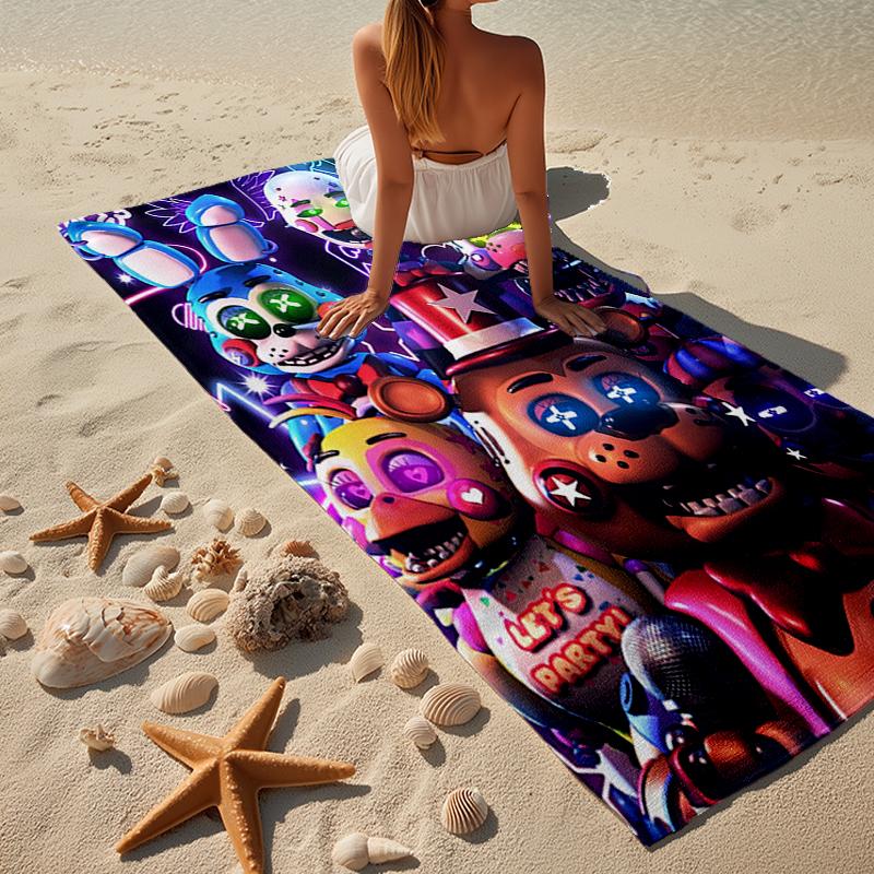 Telo da Spiaggia Collage Personaggi Fnaf, Microfibra Super Morbida, Regalo per Lei/Lui, Compleanno, per Piscina, Spiaggia, Viaggio, Decorazione Casa Regali per Fan