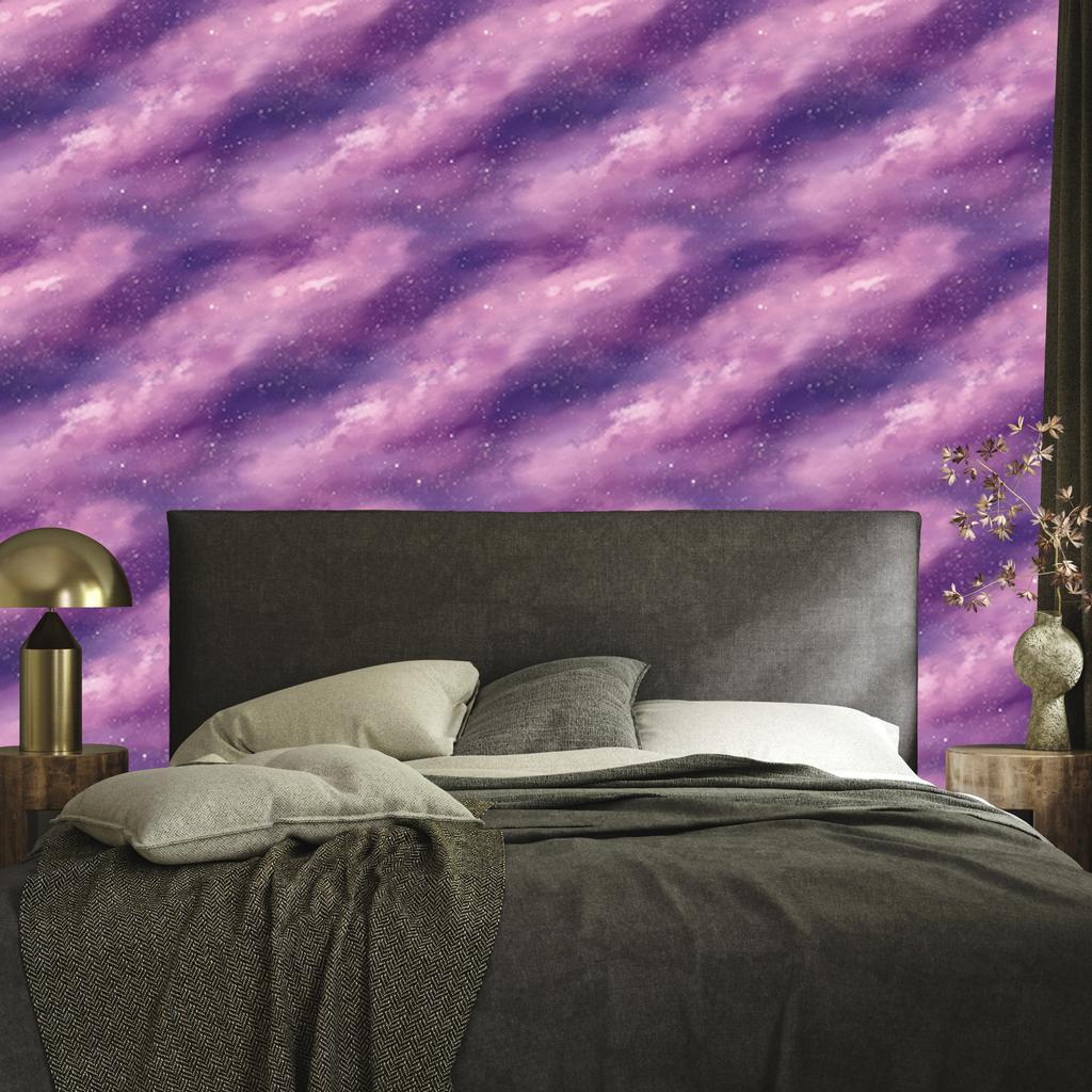 Watercolor Galaxy Wallpaper Violet and Purple for Living Room and Bedroom 50x1000