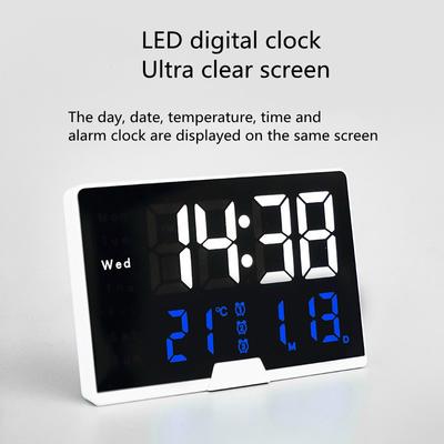Simple LED Electronic Clock Sensitized Bedside Alarm Clock Large Screen Temperature Week Multifunctional Voice Clock