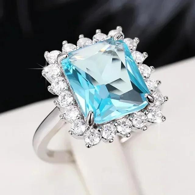 2026 New Sea Blue Cubic Zirconia Ring - Personalized Wedding Party Gorgeous Accessories of Special Interest To Women