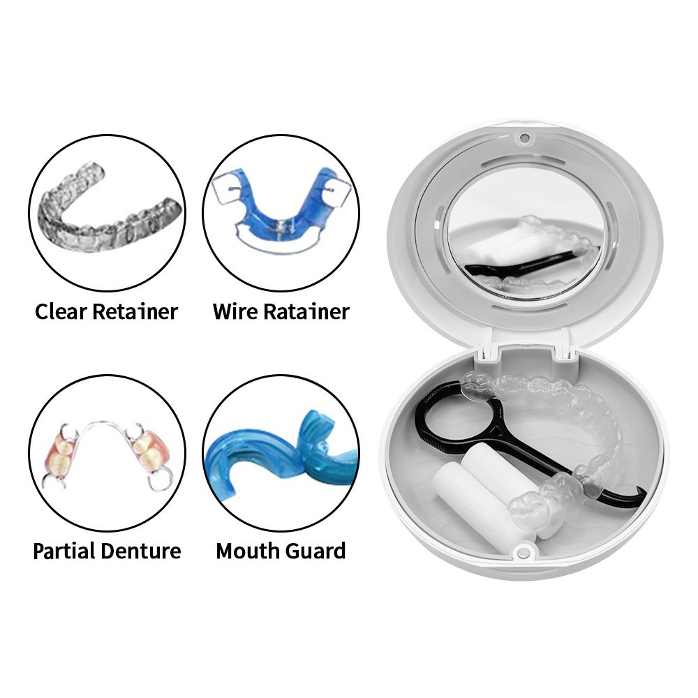 New Retainer Box Denture Storage Case Orthodontic Fake Teeth Mouth Guard Container Plastic Box Oral Hygiene Supplies Organizer