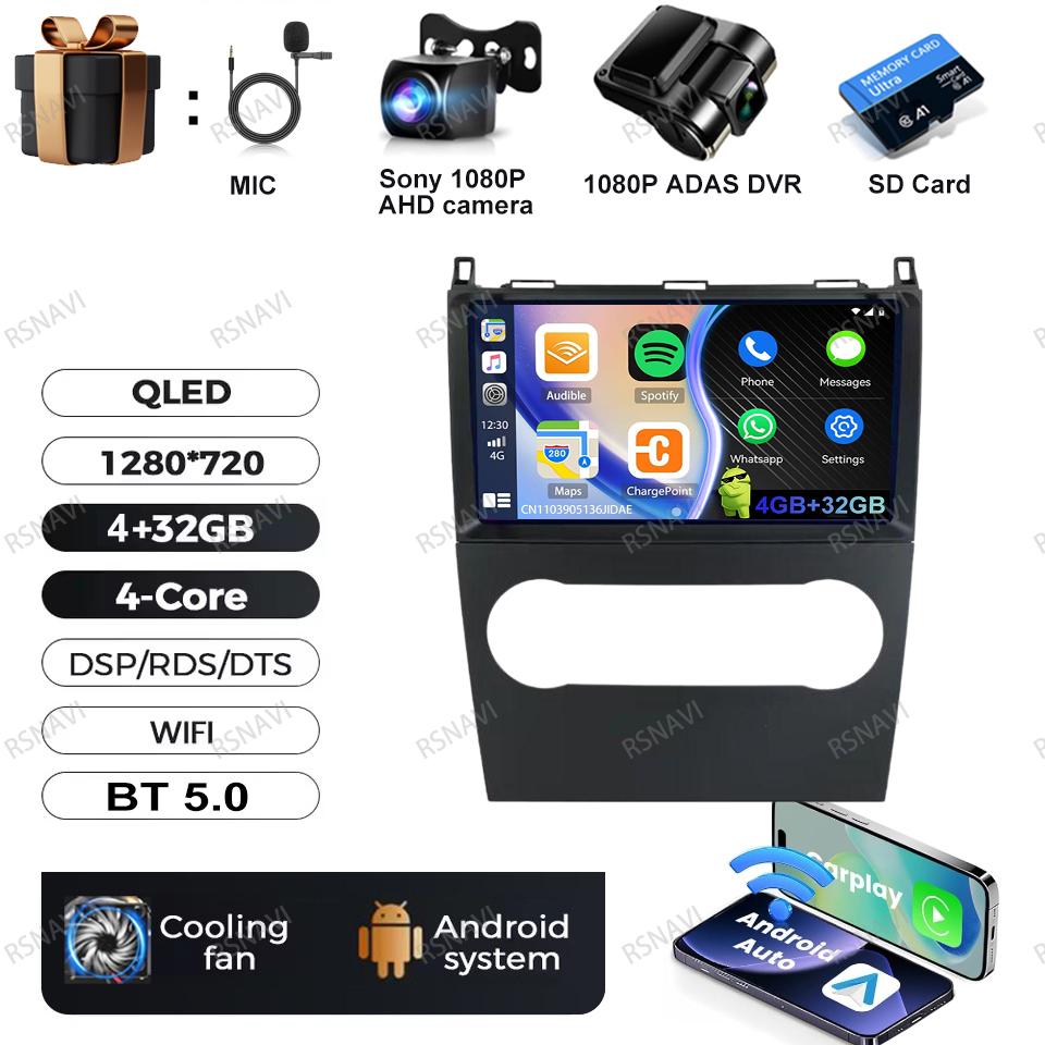 Android 16 Video Player For Mercedes Benz B200 A B Class W169 A160 A180 A200 A220 2009-2012 Multimedia Car Radio Carplay GPS BT
