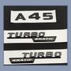 3D Glossy Black Car ABS Fender Badge Turbo 4MATIC Sticker Rear Trunk Emblem A45 Logo For A 45 AMG W176 W177 Accessories