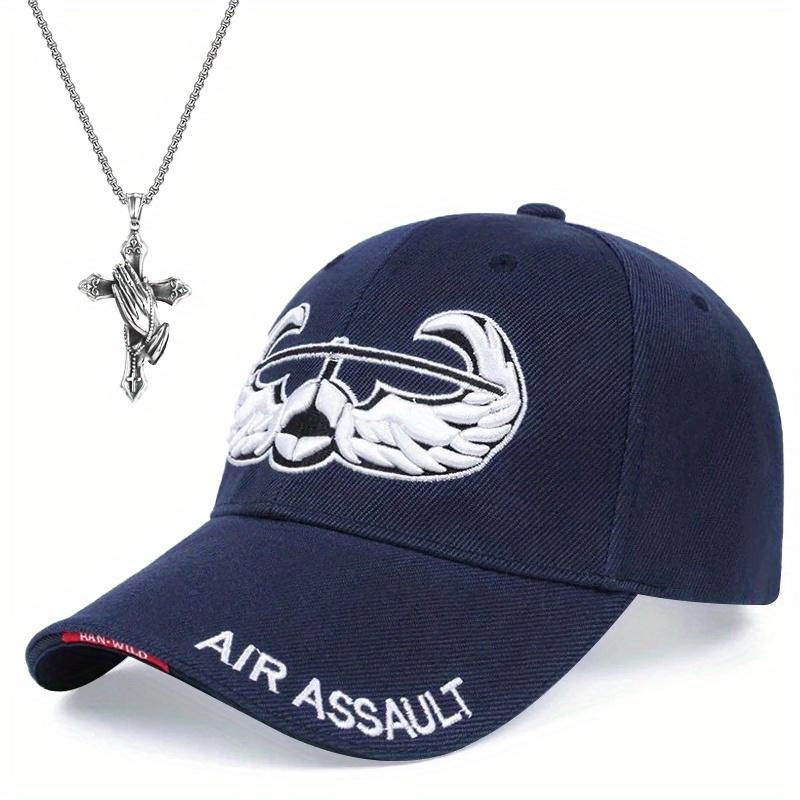 1pc Vintage Denim Baseball Cap, Trucker Hats and 1pc Necklace