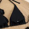 Swimsuit Suit Sexy Flower Solid Color Strap Bikini Split