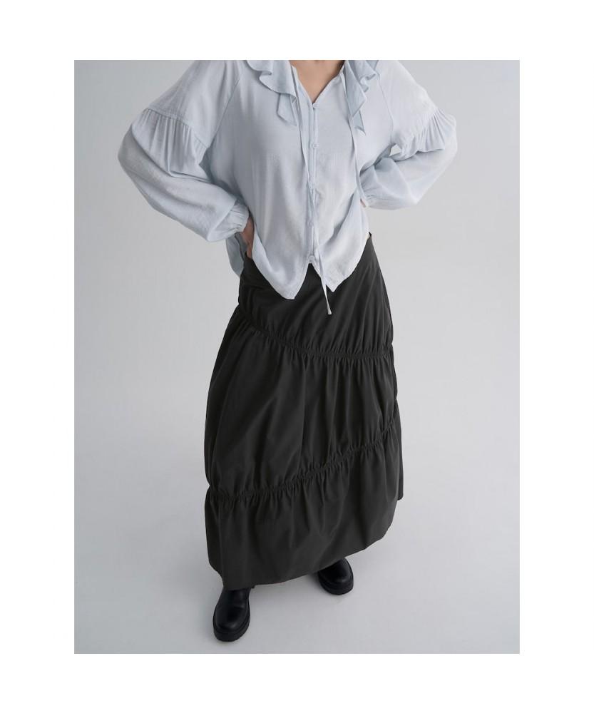 8SECONDS Shirred Long Skirt Black