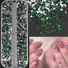 Mix 3D Flatback Nail  12 Grids Mini  Diamonds For Nail Art Glitter Charm Decorative Diy Manicure Art Accessor
