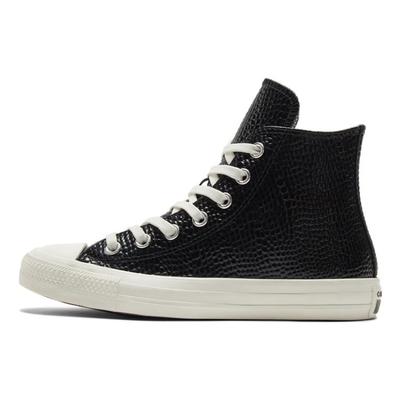 Chuck Taylor All Star Leather Comfortable and Breathable Non-Slip and Abrasion Resistant High-Top Board Shoes Women's Black