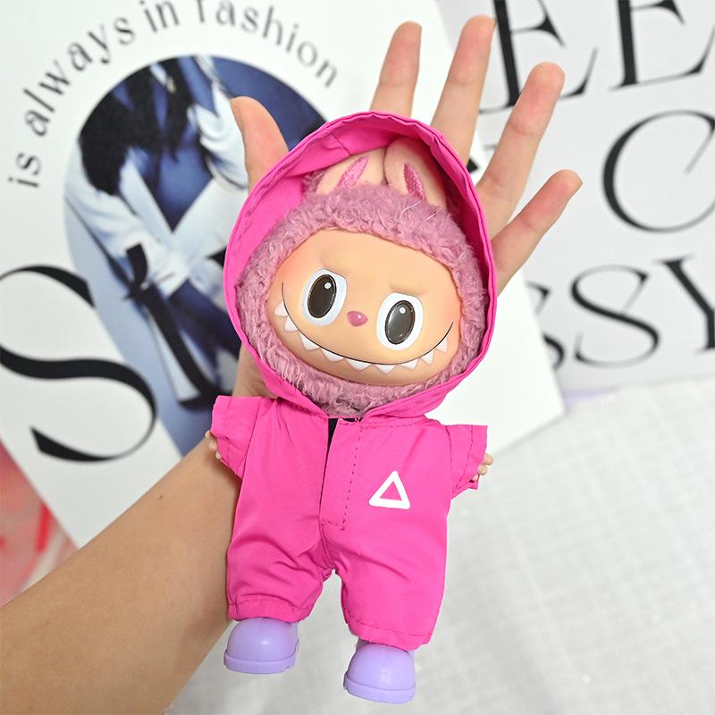 17cm Labubu Doll Jumpsuit Windbreaker with Hood