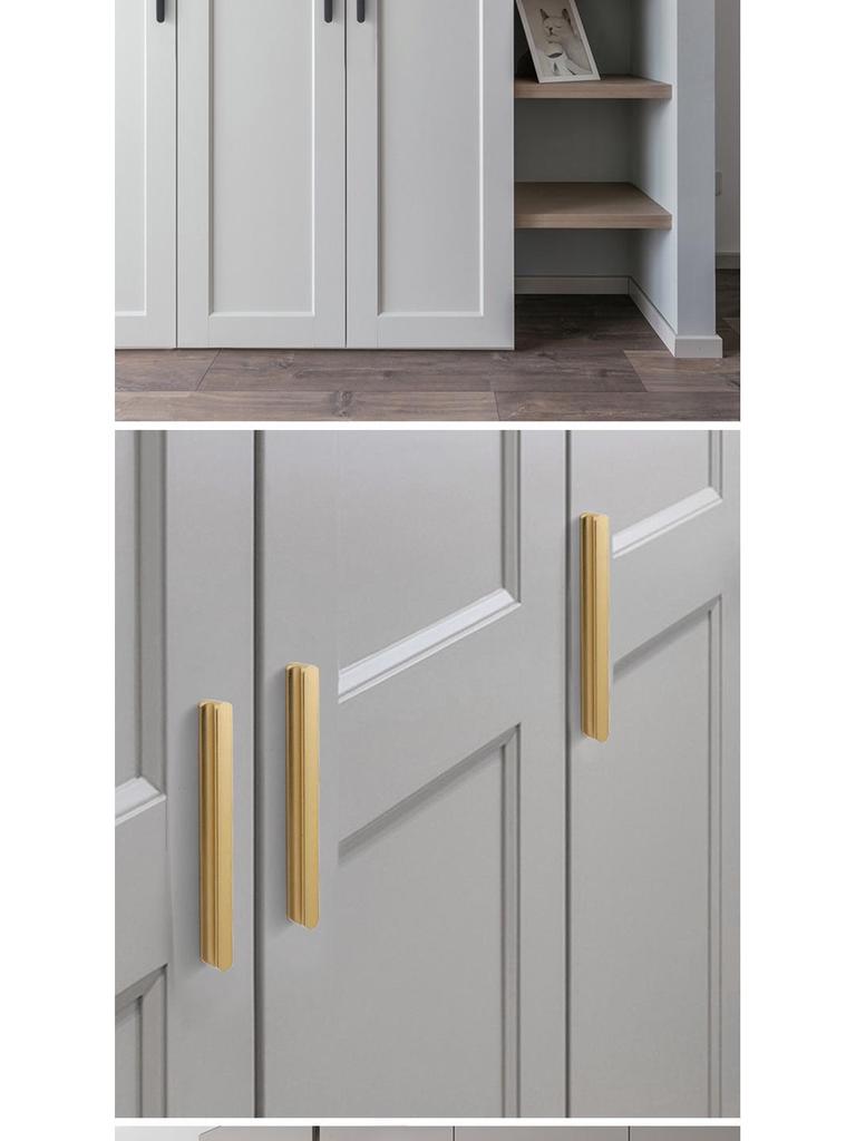 Modern Minimalist Gold Cabinet Handle, Light Luxury I-Shaped Black Drawer Pull