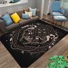 "Mandala Wolf Design Rug with Glowing Eyes On Black Background" Suitable for Use As an Anti-slip for Living Room Bedroom Sofas