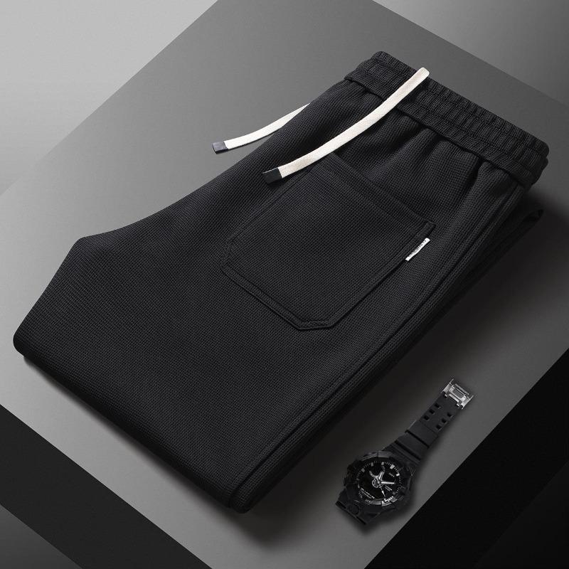 Herren Waffel-Sweathose - Herbst/Winter Locker sitzende Fleecehose, Weitbeinig, Geradschnitt, Hochwertige, trendige Freizeit-Sportbekleidung.