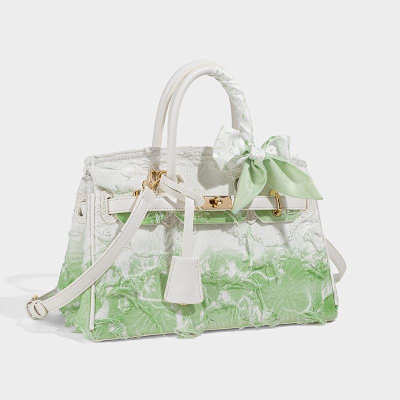 Vintage Denim Handbag for Women 2025 Spring Summer Platinum Light Luxury High-end Fashion Trend Single Shoulder Crossbody Bag for Women