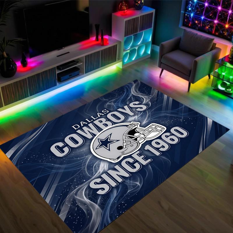 Tappeto in velluto di cristallo design Dallas Cowboys Accogliente Non?Tappeto Stampato Antiscivolo per Camera da Letto Soggiorno Ingresso