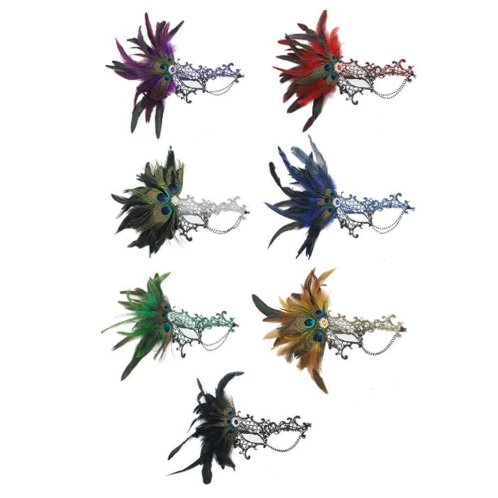 Seductive Style Half-Face  Lace  Mask Feathers Design Masquerade Mask  Makeup Festival