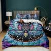 Insect Duvet Cover Set Vintage Old Backdrop With Dragonfly Bedding Set Pillowcase Double Queen King Size Polyester Qulit Cover