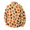 Men's Casual Corduroy Jacket with Pockets Zip-Up Long Sleeve Printed Outerwear for Fall