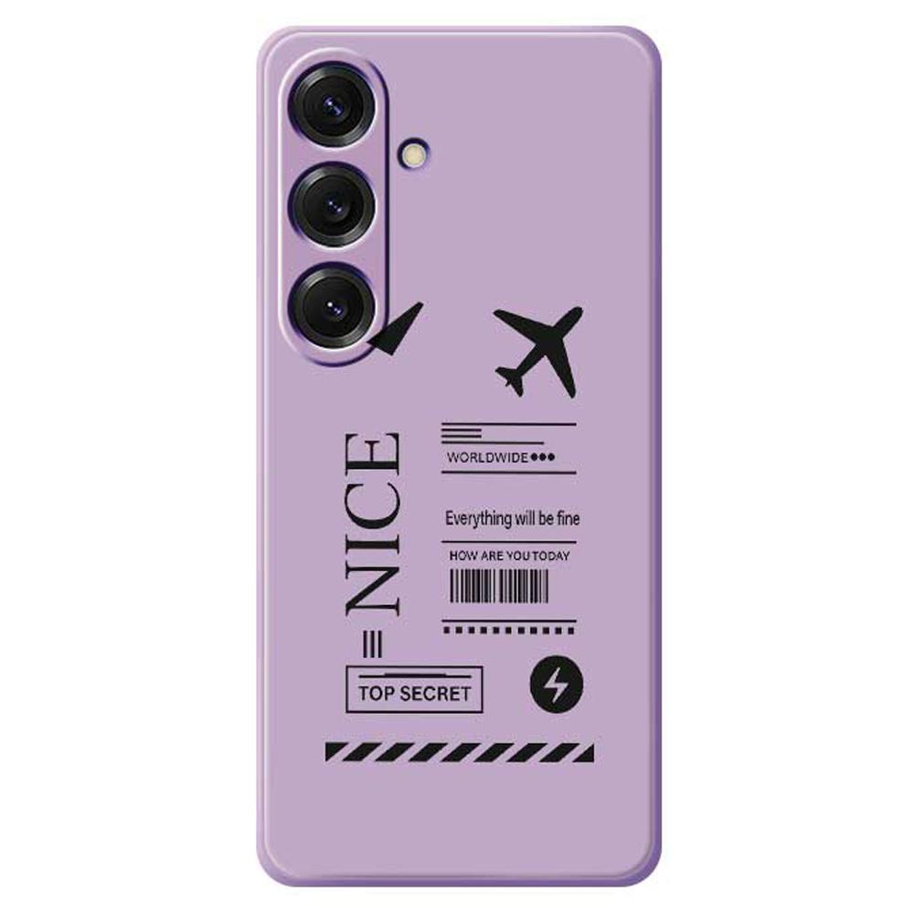 For Samsung Galaxy S25 Case Boarding Ticket Pattern Printing Straight Edge TPU Phone Back Cover