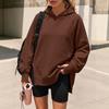 Women's Casual Longline Hooded Pullover with Drop Shoulder and Side Slit - Loose Fit Sweatshirt