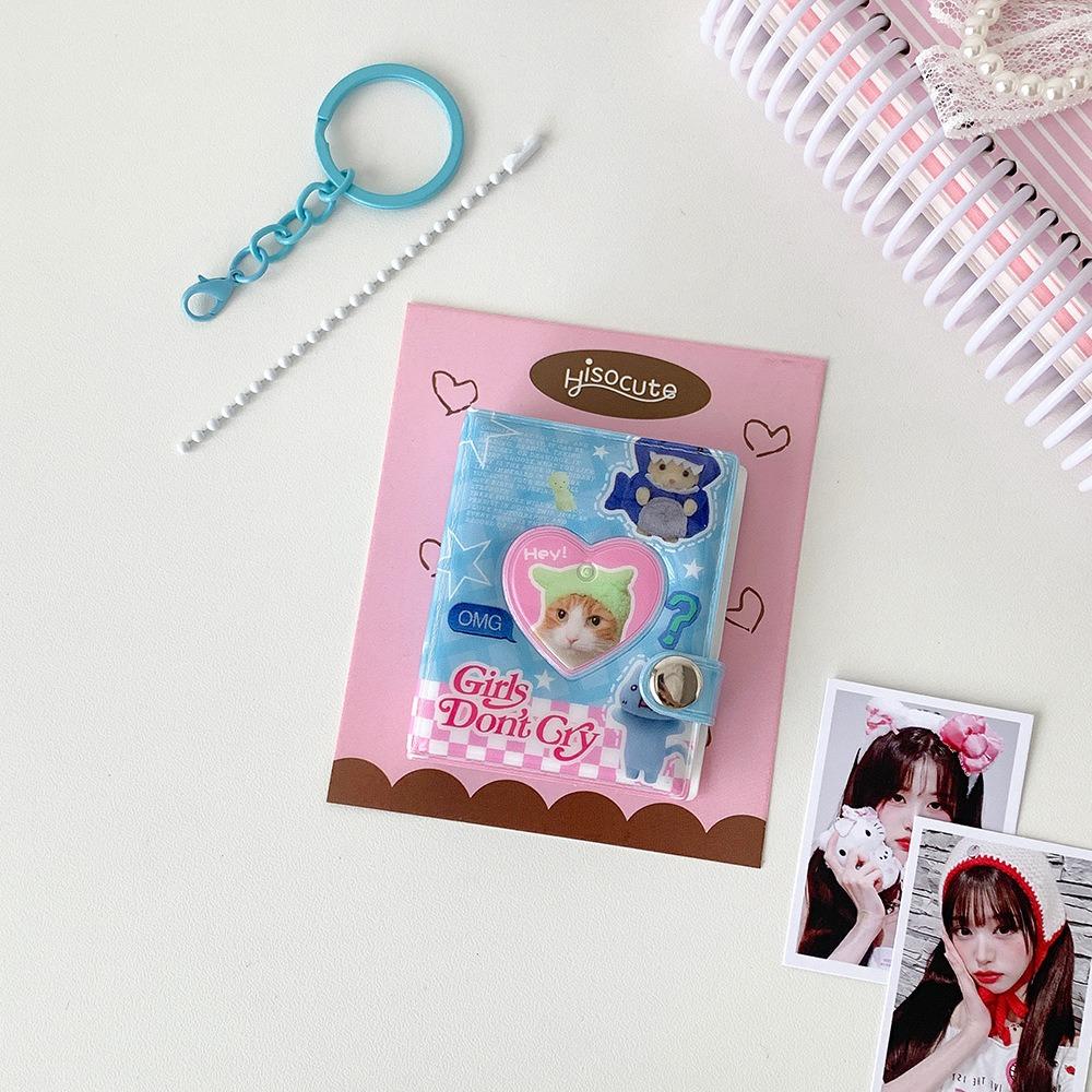 Y2K ID Photo Holder Snap Closure Card Storage Album Portable Mini Photo Album