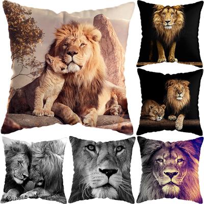 Wildlife Lion Tiger Kissenbezug Kissenbezug Dekor Wildlife Lion Kissenbezug Sofa Stuhl Kissenbezug