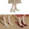 Wedding High Heels For Women With Bowknot Satin Material And Buckle For Bridal Party