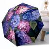 Rainbow Hibiscus Drips Portable Automatic Umbrella with 8-Rib Sturdy Construction Perfect for Outdoor Adventures Compact Folding Umbrella