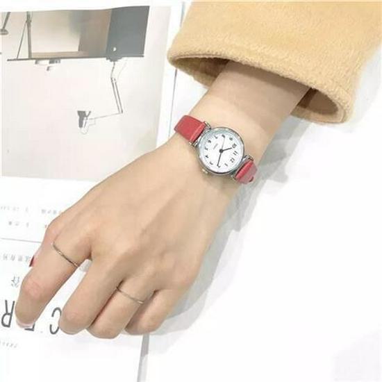 Ladies' Elegant College Style Quartz Watch with Small Dial