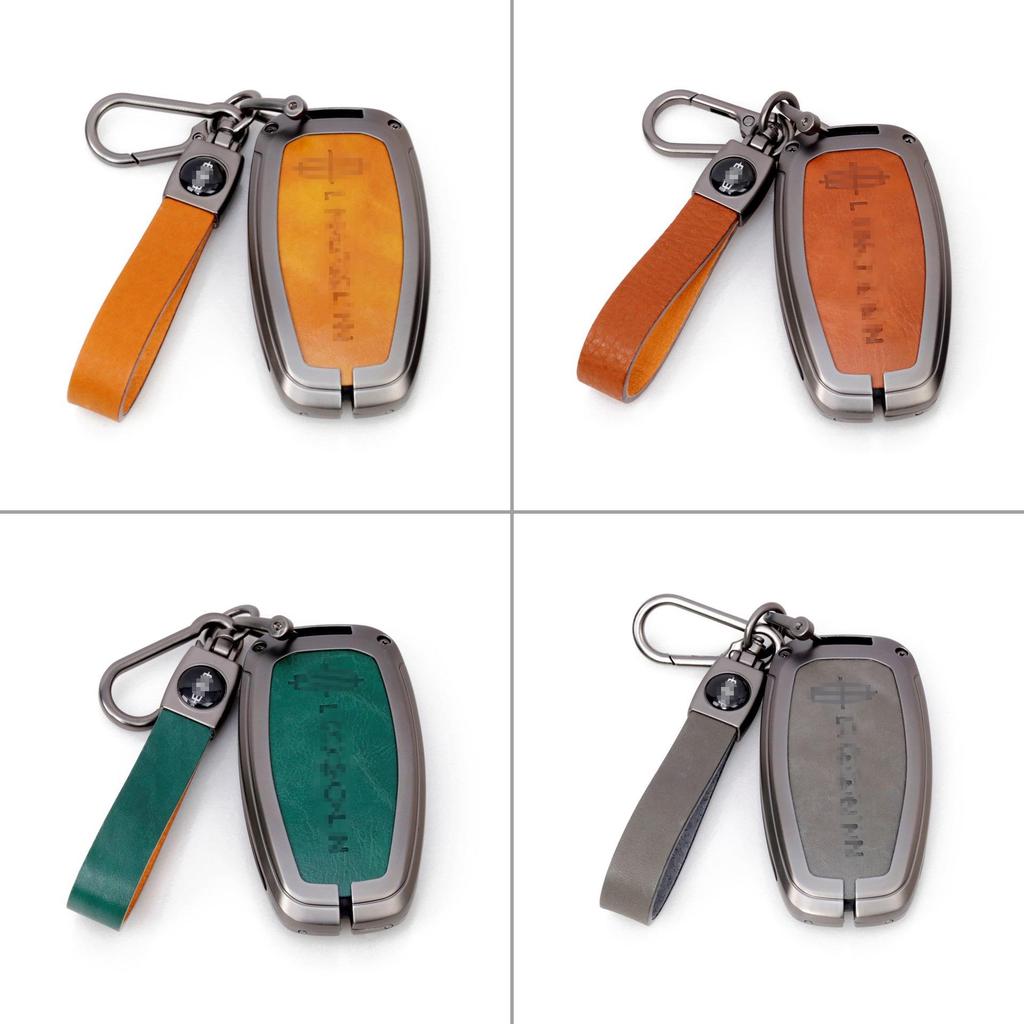 Genuine Leather Alloy Car Key Case for Voyager, Adventurer, Aviator Models