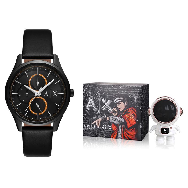 ARMANI EXCHANGEAE Wrist Watch Quartz Movement Leather Strap 42mm Black Dial Men's Watches AX1886