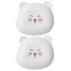 Sauce Dish Plates Dinnerware 2Pcs Snack Plate Easy To Clean Plastic Cartoon Bear Shape Kitchen Gadget