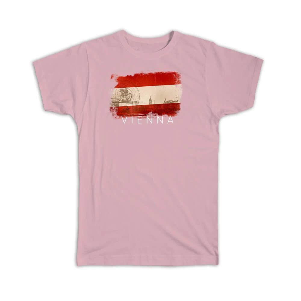 Gift T-Shirt : Vienna Austrian Flag Austria L