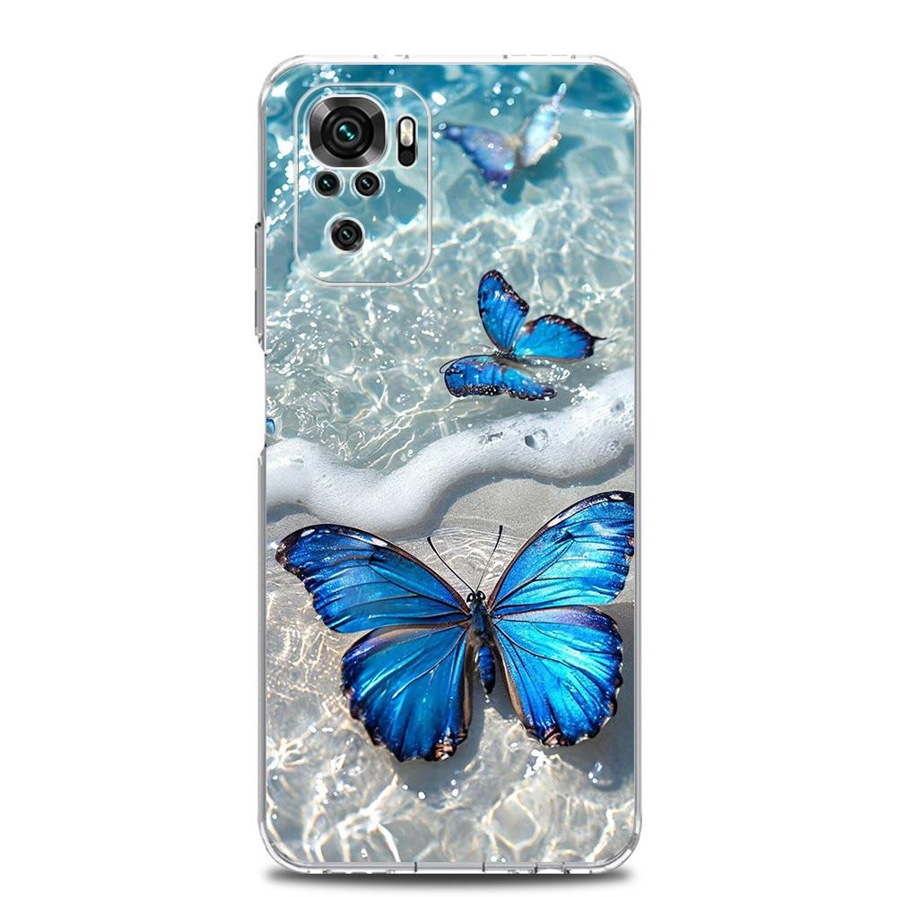 Phone Case For Xiaomi Redmi Note 15 14 13 12 4G 10 11 Pro Plus 5G 14C 13C 12C 10C Clear Soft TPU Cover color Butterfly