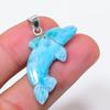 Natürlicher Larimar Edelstein Handgefertigt 925 Sterling Silber Schmuck Anhänger 0.99" T5F19