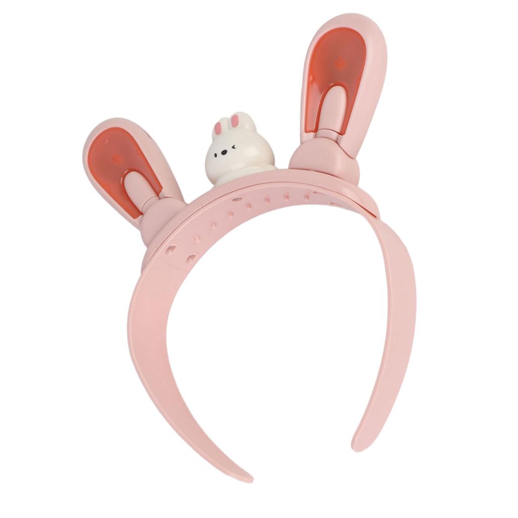 Light Up Bunny Ears Headband Automatic Swing Multiple Light Effects Rechargeable LED Rabbit Ears Hea